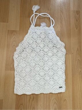 White Crochet Halter Top